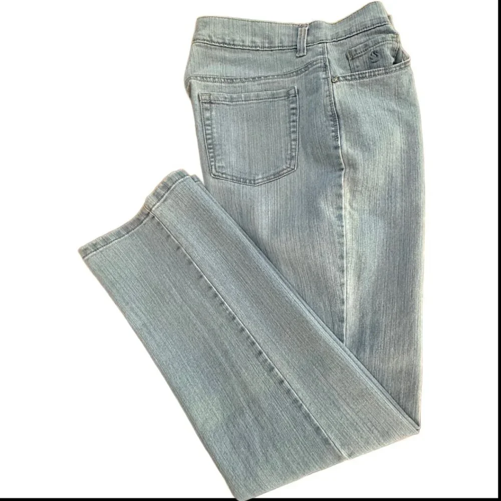 👖Gloria Vanderbilt Amanda Classic Straight Jeans Lucca (Light Blue) Size 12 - Picture 7 of 11